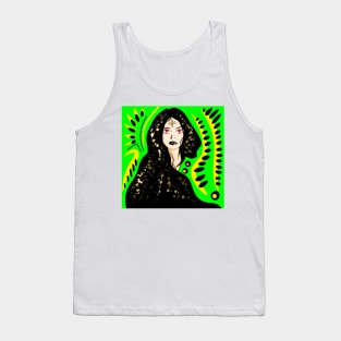 bright fortune teller woman in ecopop stars art Tank Top